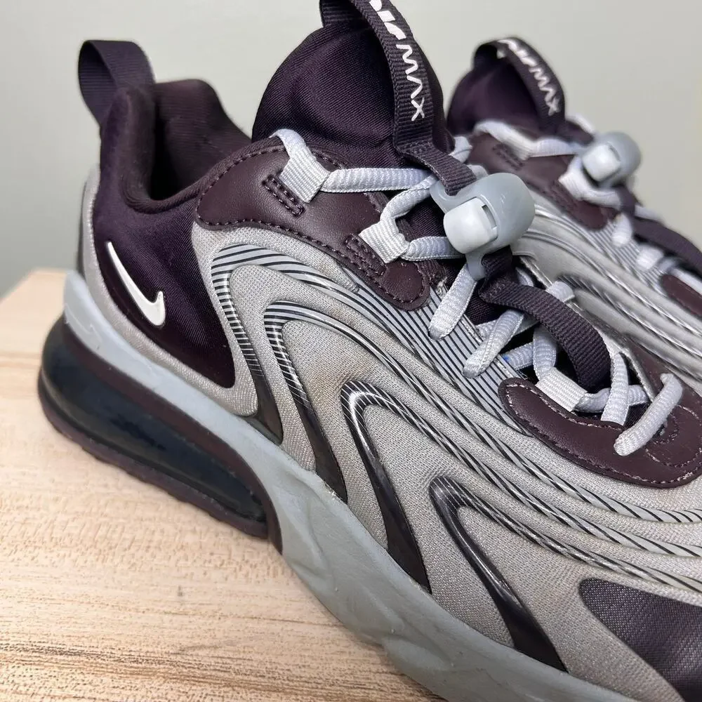 Nike Air Max 270 React ENG Sneakers Burgundy Grey Running Athletic Shoes sz 8.5